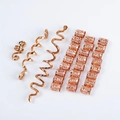 Detail of rose gold Celtic spiral and snake-shaped hair clips for Viking dreadlocks - Rose Gold