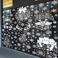Stickers de fenêtre statiques blancs pour Noël avec Père Noël renne et flocons de neige - Lot de 6 BQ(472-474)+476+477+479