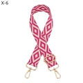 Detail of rose red and white diamond pattern woven strap with gold metal lobster clasps - Silver Clasp / Rose Red