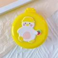 Cute yellow round air cushion hairbrush with 3D cartoon duck and strawberry design - Duck (Round Comb)