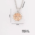 Macro shot of champagne zircon pendant showing 1.2x1.1cm dimensions and 40+5cm chain - Champagne Style (N00471-10)