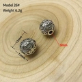 Detail of 12mm vintage hollow silver beads with ancient coin patterns for DIY jewelry - 26# (Ancient Coin Pattern)