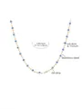 Collana in acciaio inossidabile dorato con malocchio e perle di agata blu smaltate - Stile minimalista in smalto bianco e blu (P1528 collana dorata in smalto bianco e blu 45+5cm)