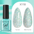 LILY'CUTE light blue glitter gel nail polish X118 with gloss and matte finishes - Iridescent Glitter (118)