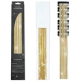 Golden clip-in glitter hair tinsel kit with two clips and 16 strands each 60cm length - 6 Pieces Set / Laser Champagne (6-Piece Set)