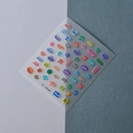 Detailed view of 5D embossed nail stickers with colorful speech bubbles and text - Colorful Conversation Bubble Style (FEB-355)