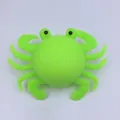 Green crab silicone water spray toy for kids bath time and beach play fun - Green Bath Crab
