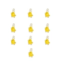 Lot de 10 breloques poussins jaunes avec couronnes dorées pour colliers DIY - 10 Pcs/Sac / 5# Poussin