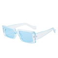 Schicke eckige Sonnenbrille mit transparentem hellblauem Rahmen und Gläsern - Transparent Blauer Rahmen Blaue Linse