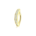 Curved golden stainless steel navel ring featuring a row of sparkling zircon stones - Curved Bar with Zircon / Gold