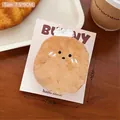 Cartoon plush food keychain in brown round shape with lace detail on a display card - Hair Clip / 3# Plush Potato Hair Clip