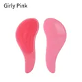 Ergonomic detangling hairbrush in girly pink color with flexible bristles - 14.5cm / Girl Pink