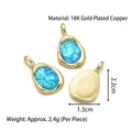 Pendentif goutte d'eau en cuivre plaqué or 18K avec incrustation cristal bleu - Pendentif A (Bleu)