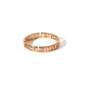 Macro detail of rose gold stainless steel ring featuring Greek Meander pattern design - US 7 / Rose Gold (YYR023005-R)