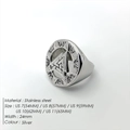 Vintage stainless steel signet ring for men featuring Nordic Valknut symbol and runes - 57mm-US8 / Valknut Geometric Style (TR24058) / Steel