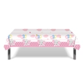 Nappe de fête à thème éléphant rose mignon avec motif de petits éléphants et pois - Nappe / 137*274cm