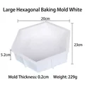 Witte grote zeshoekige siliconen cakevorm met afmetingen 20x23x5,2cm bakvorm - Groot Zeshoek Wit