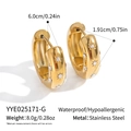 Pendientes de aro en acero dorado con motivos de estrellas y circones incrustados - Patrón de Estrella (YYE025171-G) / Dorado