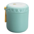 Contenitore termico in acciaio 304 verde menta con coperchio bianco e manico giallo - 380ml / 380ml Litan Plastica PP Verde