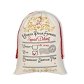 Christmas canvas drawstring gift bag with North Pole Air Mail vintage print design - 49*68CM, HK-22 (Air Mail Style)