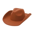 Classic rust red felt cowboy hat with wide upturned brim and molded crown for fashion - One Size / Khaki