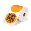 Orange round thermal adhesive labels with QR code and Scan Me text for business - 2*2 Inch Round-750pcs (Roll)-Scan Me / Orange