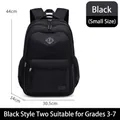 Small black waterproof backpack for students, measuring 44x30.5x14cm with dual zippers - Small (44x30.5x14cm) / Black