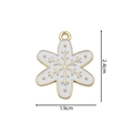 Golden snowflake enamel charm pendant 2.4cm by 1.9cm for DIY jewelry making - 2309 White Gold Snowflake