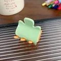 Vibrant dopamine-style hair claw clip in jelly green and bright orange contrast colors - 3cm / Grass Green & Orange
