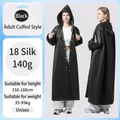 Thickened black EVA rain poncho for adults with drawstring hood for outdoor hiking - Black (Adult Bundle Mouth 140g)