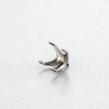 Silver F136 titanium zircon prong setting base for threaded piercing jewelry studs - 6mm (Single Piece)