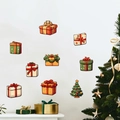 Weihnachtliche Wandaufkleber Set mit Geschenkkartons und dekorativem Weihnachtsbaum Motiv - PH-QT1264