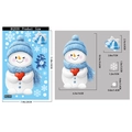 Christmas snowman window static sticker with blue hat and bells size BQ559 30x20cm - BQ559-Snowman with Heart