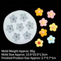 Moule en silicone 7 cavités pour fleurs à cinq pétales en résine, diamètre 10,5 cm - Style Fleur 5 Pétales 7 Trous (15-1018) / Vert foncé