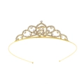 Goldenes Diadem-Haarreif für Mädchen mit funkelnden Strasssteinen und Pfauendesign - Pfau-Wellen-Stil Goldene Krone (Stil 57)