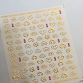 Autocollants nail art avec nuages de bon augure dorés et motifs de sceaux rouges - M-881 Nuage de Bonheur Bronzage Or (Or)