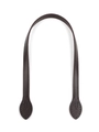 Detail showing deep brown PU leather bag strap with stitched edges and pre-drilled holes - Dark Coffee