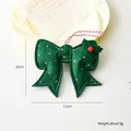 Fiocco di Natale in feltro verde con puntini dorati e bacche di agrifoglio decorativo - Fiocco Verde / Verde