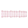 Faux ongles amande 3D faits main avec fleurs roses, perles et motifs French tip - 30 Pièces En Bande (B1-14056)