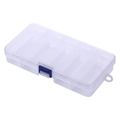 Mini lure tackle box in transparent PP material with 10 slots and blue buckle - Transparent Storage Box (Empty)