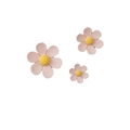 Pink and yellow daisy flower magnets in three sizes for fridge and locker decor - Set of 3 / Light Pink Flower