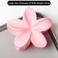 Pink matte frangipani flower hair claw clip in size large 8x4cm for women hair styling - Flesh Pink