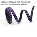 1cm wide Halloween grosgrain ribbon with purple and black diagonal stripes on a 10-yard roll - Halloween Ribbon No.13 Purple Twill