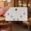 Three-pair silver stud earring set with clear round, heart, and diamond-shaped crystals - Minimalist Geometric Zircon Set