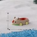 Weihnachtshase auf braunem Schlitten aus Harz Miniaturfigur Größe 4,8cm mal 2cm groß - Nr. 6 Rentierschlitten Wagen