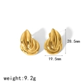 Irregular geometric stainless steel gold earrings with layered abstract design - Gold Abstract Layered (TE6778-G)