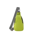 Grass green PU leather chest bag for women with woven strap and gold zipper hardware - Green