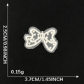 White lace butterfly embroidery patch for DIY crafts 3.7x2.5cm on black background - Dotted Pattern Bow (5)