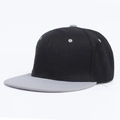 Klassische zweifarbige Hip-Hop Baseballkappe mit schwarzer Krone und grauem Schirm - Schwarz & Grau