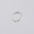 Conector de luna creciente en acero inoxidable plateado con anillos dobles para joyería - Color Acero